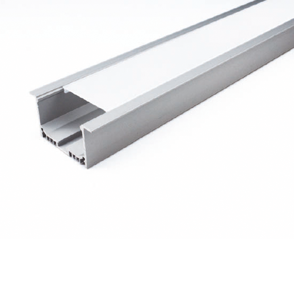 Profile aluminium pour Ruban <=14,4w/m Alu diffuseur Opal 2m