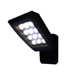 12x1W LED WALL LIGHT BLK IP65 4K (D) - Image 1