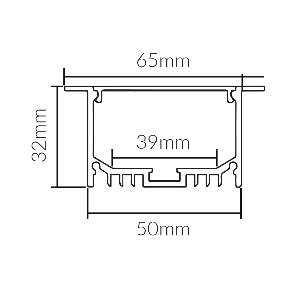 ALUMINUM PROFILE WITH PC OPAL MATTE DIFFUSER 2M/PC - ANL Lighting