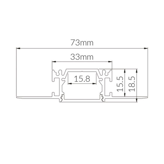 2M PLASTER RECESSED EXTRUSION WITH PC DIFFUSER - ANL Lighting