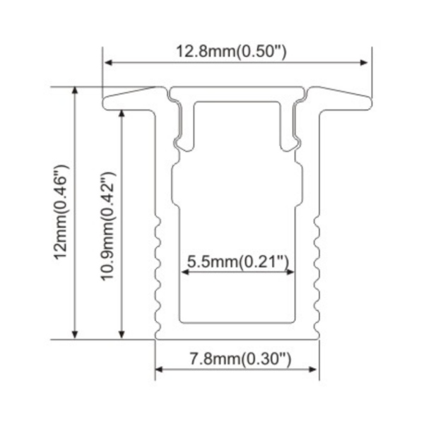 VIBE RECESSED ALU PROFILE WITH PC COVER 2M - ANL Lighting