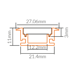 ALU PROFILE C/W PC OPAL DIFF 2M MUST GLUE DIFF (D) - Image 2
