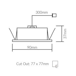 SQ RECESS 1.2W/3W LED WALL LT 4K - SILV TRIM (D) - Image 2