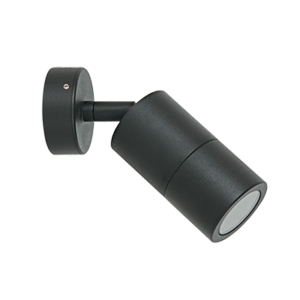 ADJUSTABLE DOWN FACING WALL LIGHT BLACK FINISH WITH GU10 BASE WITH 3CCT LAMPS INSTALLED