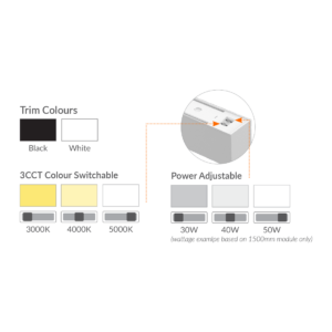 1200MM 40W POWER ADJUSTABLE LINEAR PROFILE CCT SWITCHABLE - Image 3