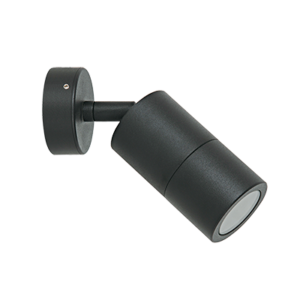ADJUSTABLE DOWN FACING WALL LIGHT BLACK FINISH WITH GU10 BASE WITH 3CCT LAMPS INSTALLED